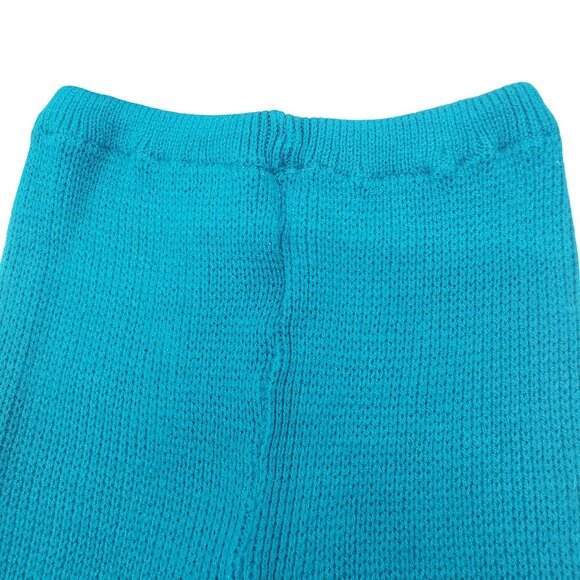 Vintage Let Kids Teal Knit Football Knit Sweater Pants Beanie Hat 70s Retro 24M - Picture 6 of 15